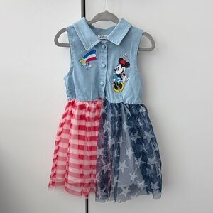Disney Mickey & Friends Independence Day Denim Like Tulle Dress